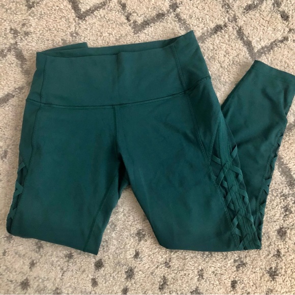 lululemon athletica Pants - Lululemon | Hunter Green Criss Cross Leggings